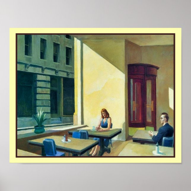 Sonnenlicht in einer Cafeteria 1958 Edward Hopper Poster (Vorne)