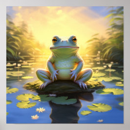 Sonnenlicht: Majestic Frog Relaxen auf Lillypa Poster