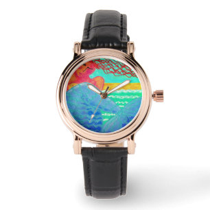 Sonnenlicht Meerjungfrau Abstrakte Kunst zu tragen Armbanduhr