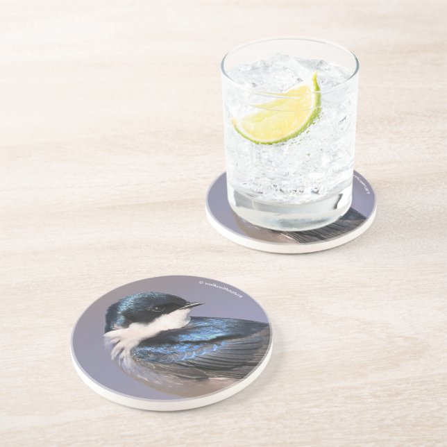 Sonnenlicht Profil eines Baumschlucks Songbird Getränkeuntersetzer (Seite)