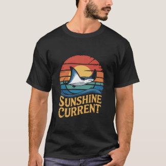 Sonnenlicht-Stachelrochen-Strom - Retro-Ozeanleben T-Shirt