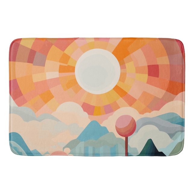 Sonnenlicht strahlt Abstrakte Landschaft Badematte (Vorderseite)