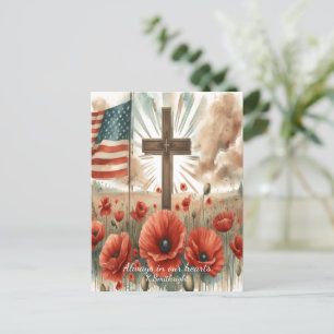 Sonnenlicht über gefallenem Flair Feiertagspostkarte