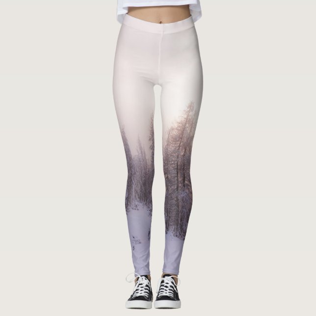 Sonnenlicht und Fichtenwald Leggings (Vorderseite)