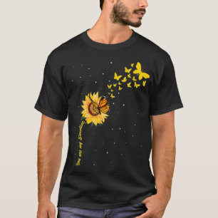 Sonnenlicht Vintage Sonnenblume mit Monarch-Schmet T-Shirt