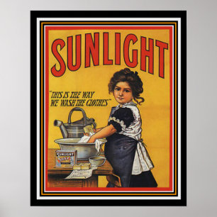 Sonnenlicht Vintage Wäsche Ad Poster 16 x 20