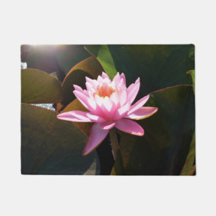 Sonnenlicht Wasserlilie Rosa Blumengarten Fußmatte