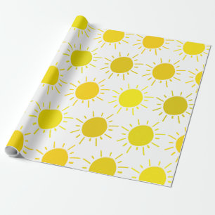 Sonnenlicht Whimsical Gelbe Sonne Geburtstagsfeier Geschenkpapier