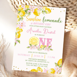 Sonnenlicht-Zitrone-Limonade-Einladung zum ersten  Einladung