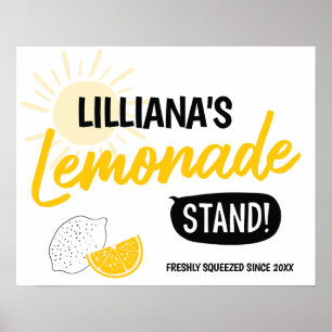 Sonnenlicht Zitronenlimonaden-Stand Geburtstagsfei Poster