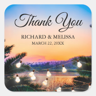 Sonnenlichtern im tropischen Meer - Vielen Dank Quadratischer Aufkleber