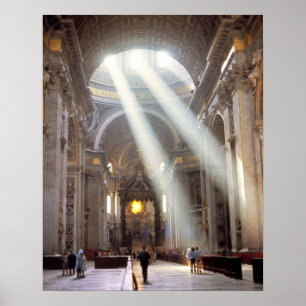 Sonnenlichtschirme strömen durch die Fenster Poster