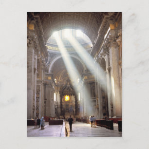 Sonnenlichtschirme strömen durch die Fenster Postkarte