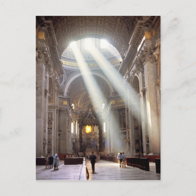 Sonnenlichtschirme strömen durch die Fenster Postkarte (Vorderseite)