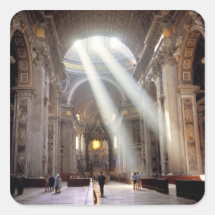 Sonnenlichtschirme strömen durch die Fenster Quadratischer Aufkleber