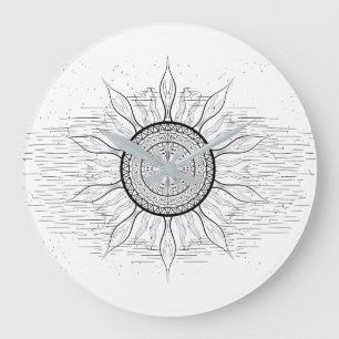 Sonnenmandala 1 große wanduhr