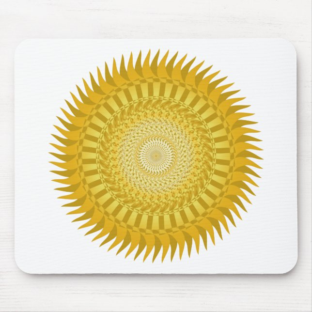 Sonnenmandala in Gelb Mousepad (Vorne)