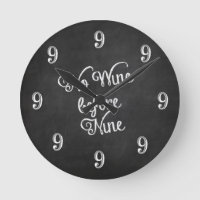 Sonnenmauer Uhr - Kein Wein vor neun Chalkboard
