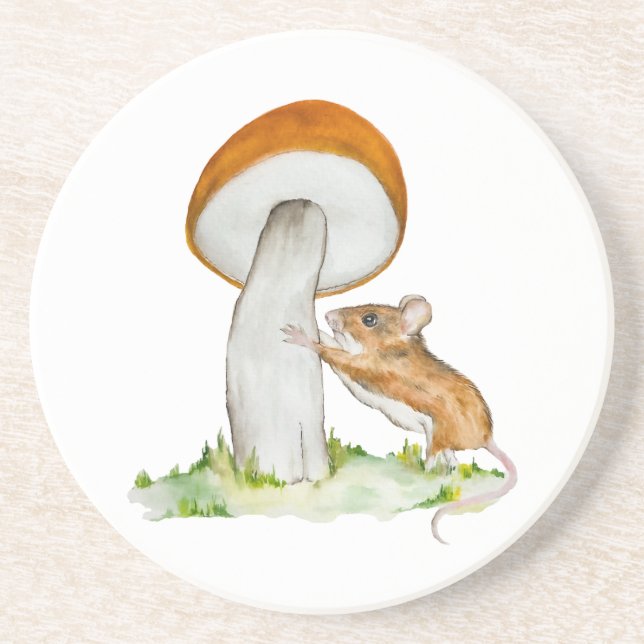Sonnenmaus mit wildem Pilz Getränkeuntersetzer (Vorne)