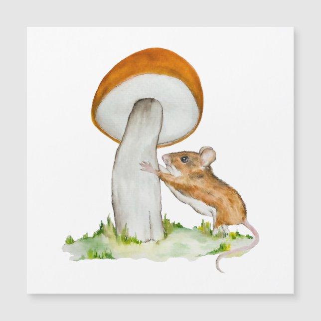 Sonnenmaus mit wildem Pilz Magnetkarte (Vorderseite)