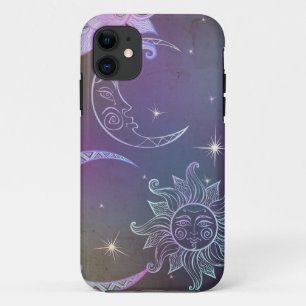 Sonnenmondstars lila Retro-Boho-Chic Case-Mate iPhone Hülle