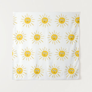 Sonnenmotive: Vintag skizzenhaft nahtlos. Wandteppich