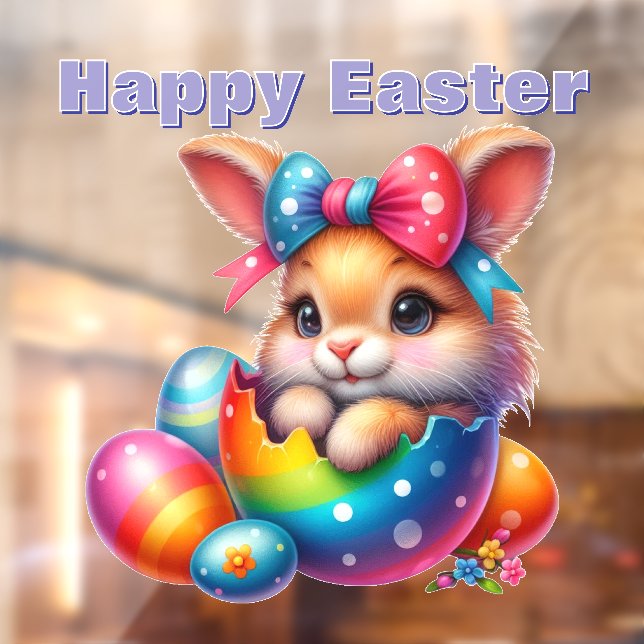 Sonnenpeeking aus lackiertem Ei Fensteraufkleber (Blatt 2)