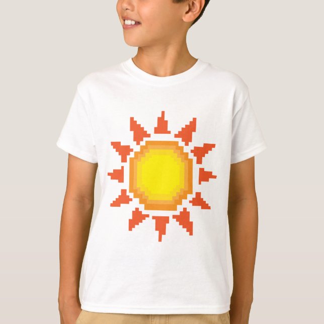 Sonnenpixelkunst T-Shirt (Vorderseite)