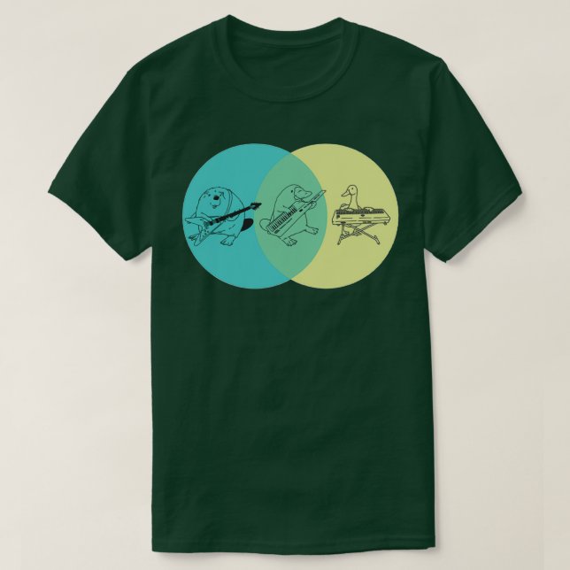 Sonnenplatypus mit Schlüsseldiagramm T-Shirt (Design vorne)