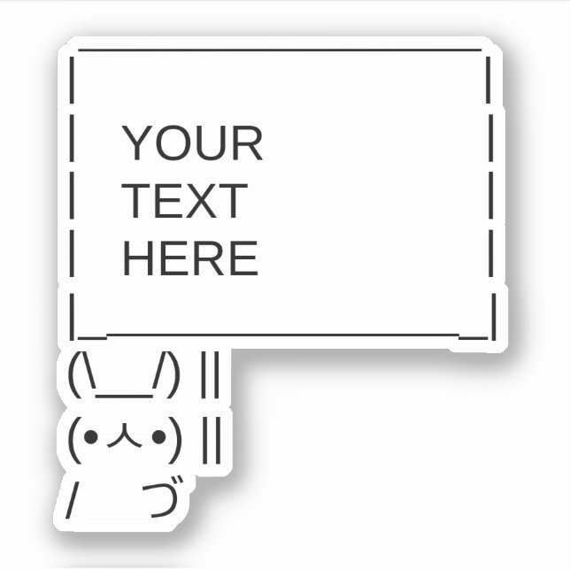 Sonnenprotestzeichen / Anpassbare ASCII-Textkunst Aufkleber (Vorderseite)