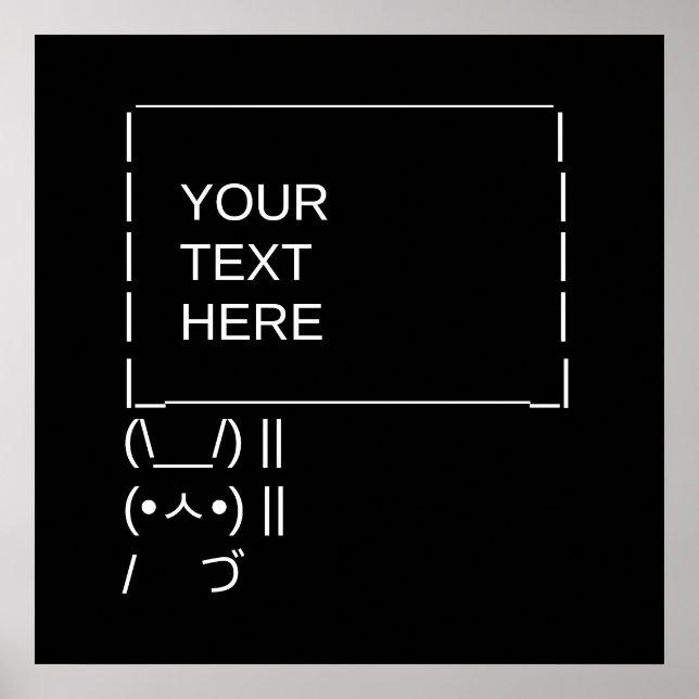 Sonnenprotestzeichen / Anpassbare ASCII-Textkunst Poster (Vorne)