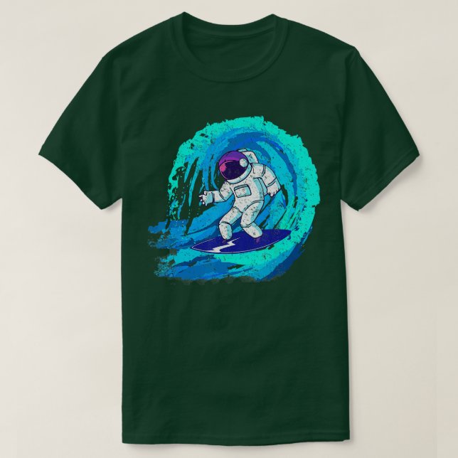 Sonnenraumgalaxie Surfer Astronaut surfen blau w T-Shirt (Design vorne)