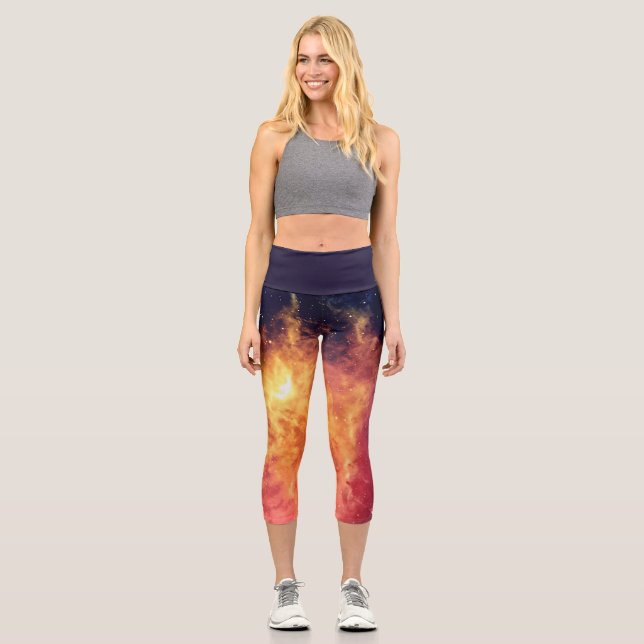 Sonnens Feuer quer durch das Universum Capri Leggings (Vorderseite)