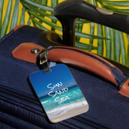 Sonnensand Meer Tropischer Strand Türkisches Wasse Gepäckanhänger