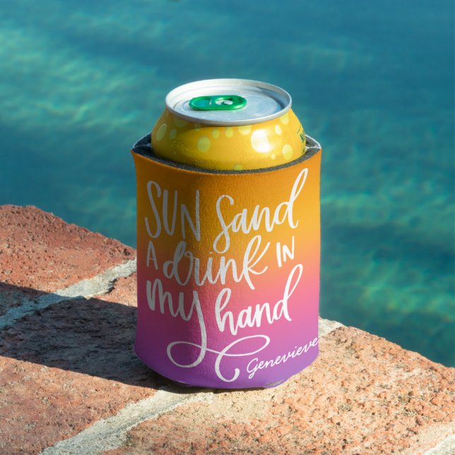 Sonnensand trinken in Hand farbenfroh strahlend Dosenkühler (In Situ Pool)