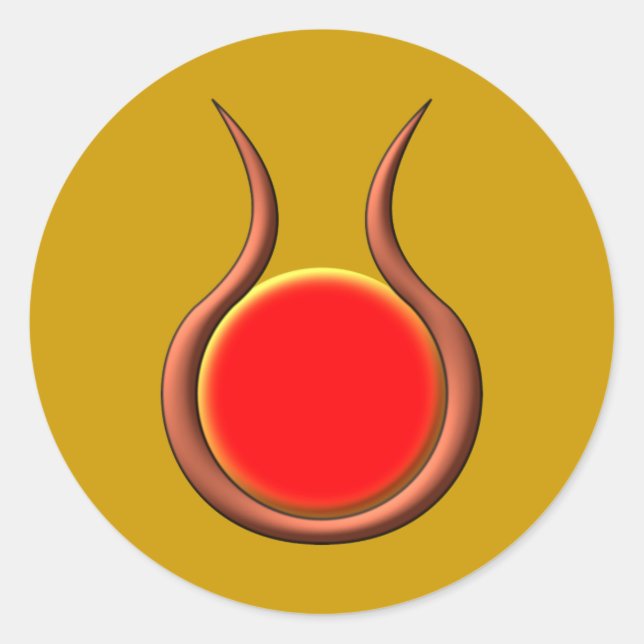 Sonnenscheibe Hörner sun disk horns Runder Aufkleber (Vorderseite)