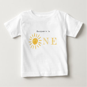 Sonnenschein 1. Geburtstag Aquarellsonne Baby T-shirt