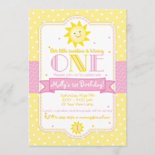 Sonnenschein 1. Geburtstag Einladung