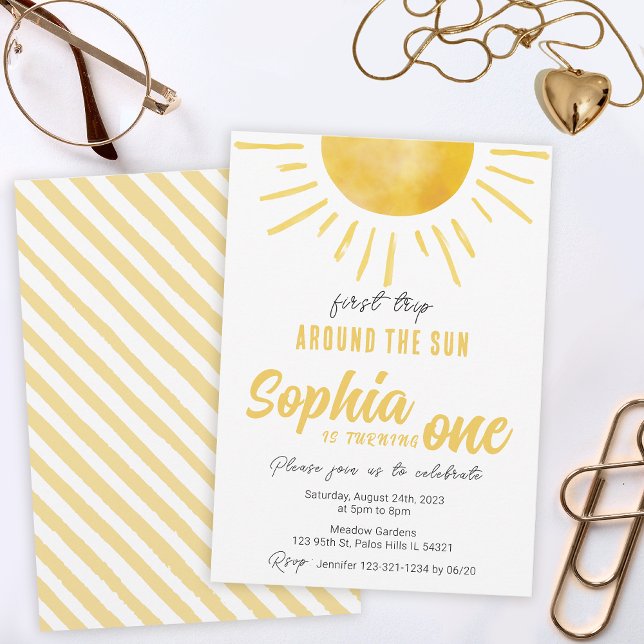 Sonnenschein 1. Geburtstag Erster Rundgang durch d Einladung (Von Creator hochgeladen)