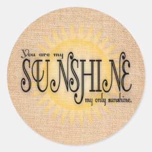 Sonnenschein auf Burlap Runder Aufkleber