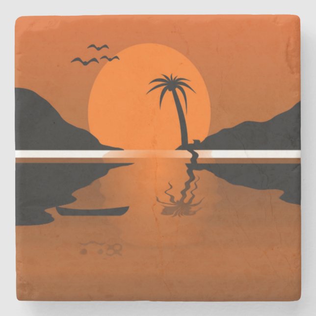 SONNENSCHEIN AUF DEM WASSER STEINUNTERSETZER (Vorderseite)
