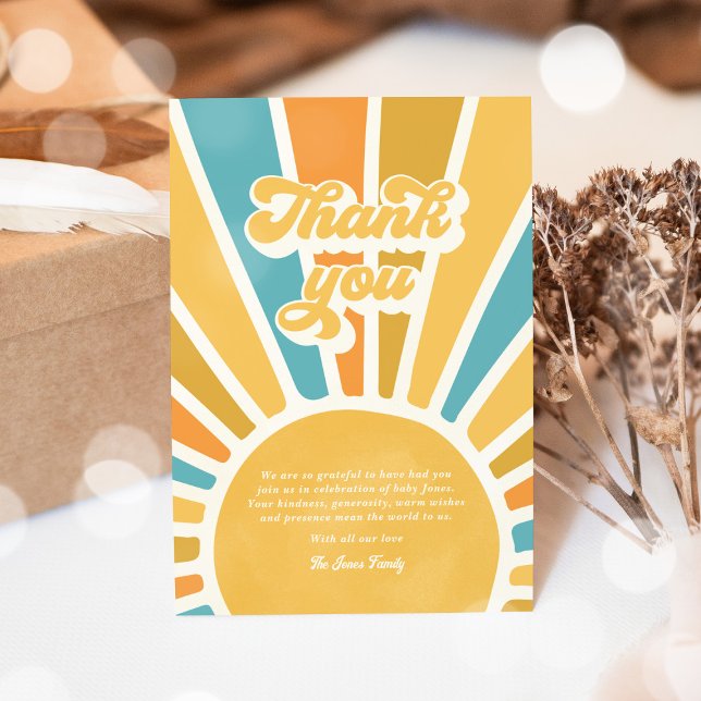Sonnenschein Baby-Dusche kommt der Sohn Dankeskarte (Von Creator hochgeladen)
