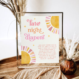 Sonnenschein Baby Dusche Spate Night Diapers Spiel Poster