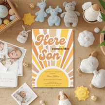 Sonnenschein-Baby-Party Boho Retro Gelb Sonnensche