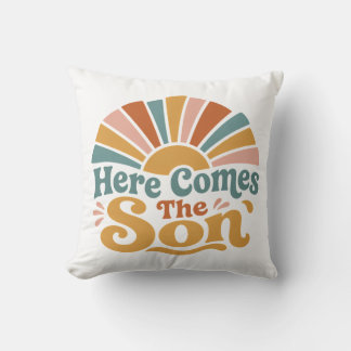 Sonnenschein-Baby-Party, hier kommt der Sohn Kissen