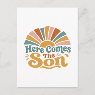 Sonnenschein-Baby-Party, hier kommt der Sohn Postkarte