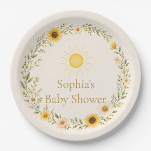 Sonnenschein-Baby-Party-Teller Warmes Gelb Pappteller