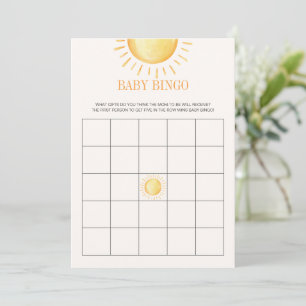 Sonnenschein-Baby-Shower-Bingo-Spiel Einladung
