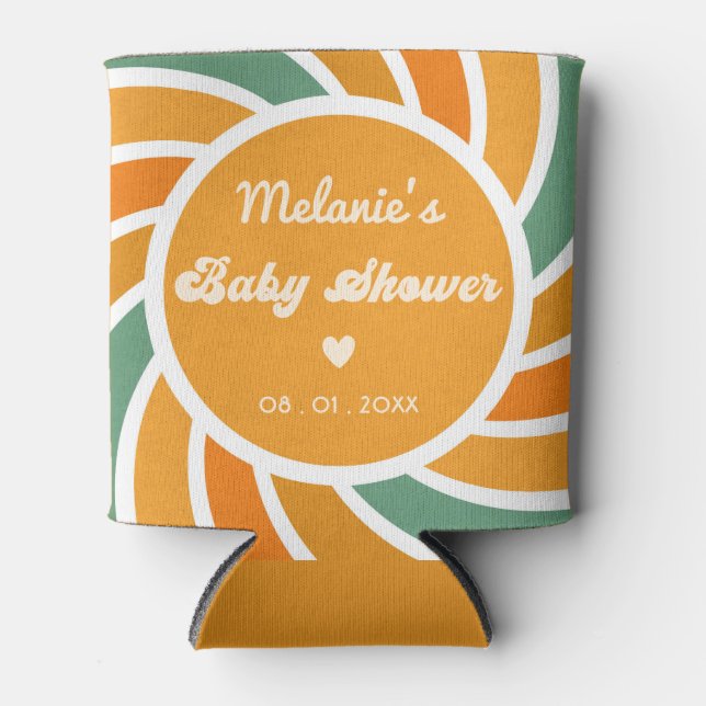 Sonnenschein Babydusche kommt hier der Sohn Retro Dosenkühler (Vorderseite)