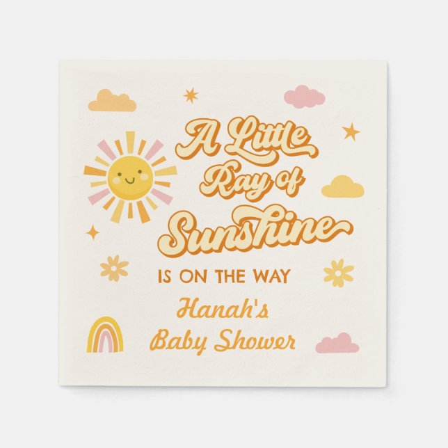 Sonnenschein-Babydusche Serviette (Vorderseite)